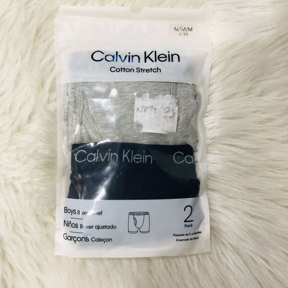 Calvin Klein‎ Boys Modern Cotton Stretch Logo Boxer Briefs 2-Pack Size M (8-10) - Picture 2 of 5